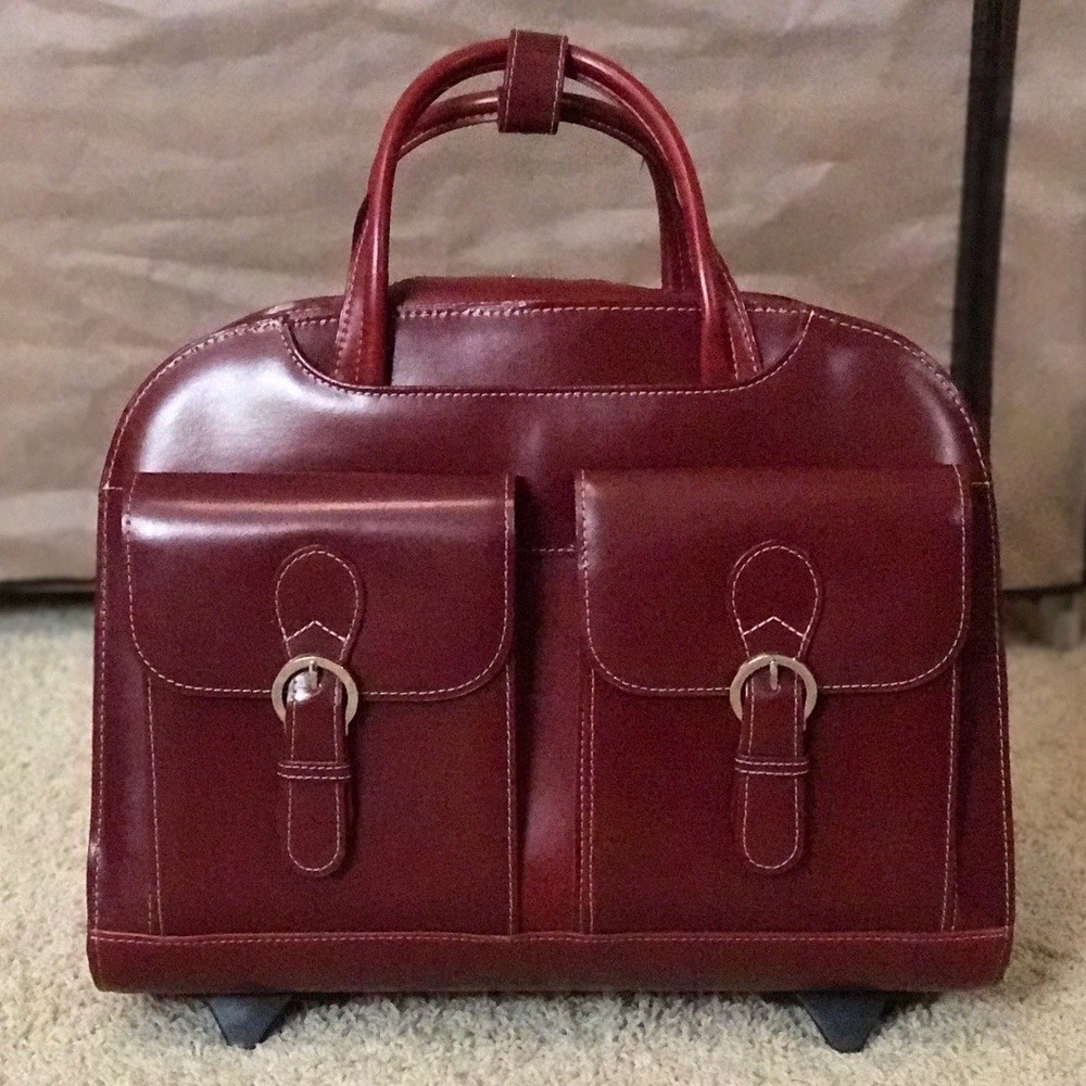 Davis leather 15.4" wheeled ladies' laptop case